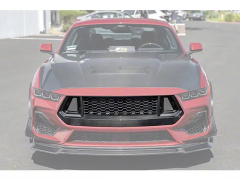 2024-2025 Mustang Dark Horse Style Upper Grille with GT Mesh Cover; Carbon Fiber