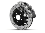 2015-2023 Mustang Wilwood AERO6 Front Big Brake Kit with 14-Inch Drilled and Slotted Rotors; Nickel Plated Calipers