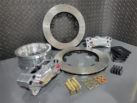 2015-23 Mustang Rear Pro Street Brake Kit With Dimpled and Slotted Rotors-1 - Aerospace Components