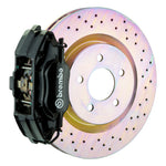 1994-2004 Brembo GT Series 4-Piston Front Big Brake Kit with 13-Inch 1-Piece Cross Drilled Rotors; Black Calipers