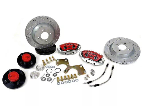 1979-1993 Mustang w/ OE V8 Spindles Baer Classic Series Front 4-Lug Big Brake Kit with 13-Inch Rotors; Red Calipers