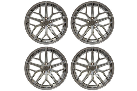 2005-2025 Steeda Mustang Trident Gloss Titanium Square Wheel Package - 19x10