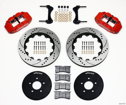 1994-2004 Wilwood Superlite 6R Front Big Brake Kit with 14-Inch Drilled and Slotted Rotors; Red Calipers