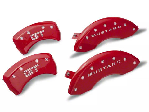 2005-2009 MGP Brake Caliper Covers with GT Logo; Red; Front and Rear