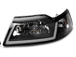 1999-2004 Raxiom Axial Series Headlights with LED Bar; Black Housing; Clear Lens