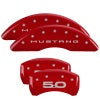 2015-2023 Mustang GT w/ Performance Pack MGP Brake Caliper Covers with 5.0 Logo; Red; Front and Rear