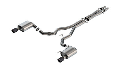 2024-2025 Mustang GT w/o Active Borla ATAK Cat-Back Exhaust with Black Carbon Fiber Tips