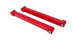 2005-2014 BMR Non-Adjustable Boxed DOM Rear Lower Control Arms; Polyurethane/Spherical Bearing Combo; Red