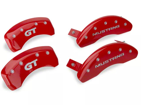 1994-1998 MGP Brake Caliper Covers with GT Logo; Red; Front and Rear