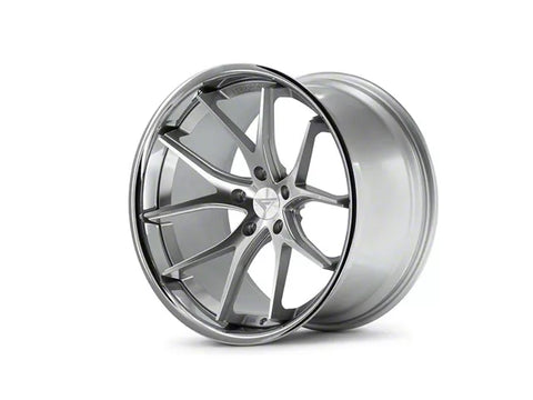 2005-2025 Ferrada Wheels FR2 Machine Silver with Chrome Lip Wheel; 19x9.5; 20mm Offset