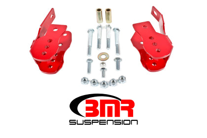 2005-2014 BMR Bolt-On Rear Lower Control Arm Relocation Brackets; Red