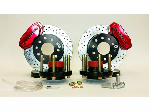 1979-1993 Mustang Baer SS4+ Deep Stage Drag Race Front Big Brake Kit with 11-Inch Rotors; Fire Red Calipers