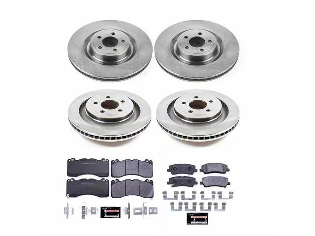 2015-2023 Mustang GT w/ Performance Pack PowerStop Track Day Brake Rotor and Pad Kit; Front and Rear