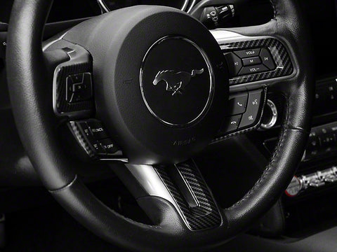 2015-2023 Mustang SpeedForm Steering Wheel Trim; Carbon Fiber Style