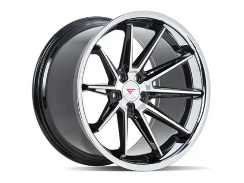 2005-2025 Ferrada Wheels CM2 Machine Black with Chrome Lip Wheel; 19x10.5; 25mm Offset