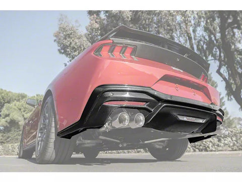 2024-2025 Mustang Quad Exhaust Rear Diffuser; Carbon Fiber