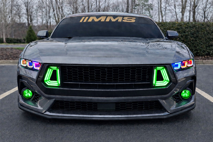 2024-2026 Ford Mustang RGB Headlights With Gloss Black Housing(Pair)