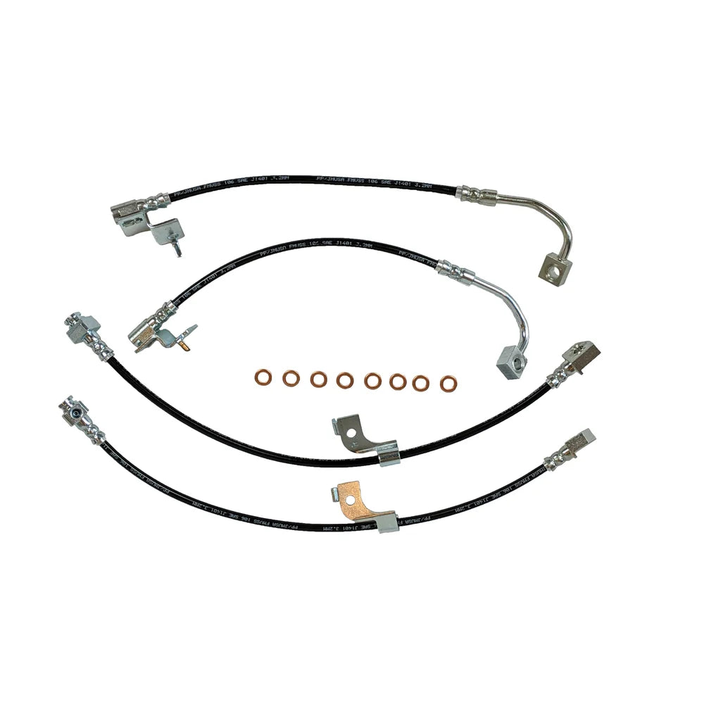 2015-2023 Mustang GT EcoBoost J&M Front & Rear Stainless Steel Brake Hose Kit (Excl. MagneRide)
