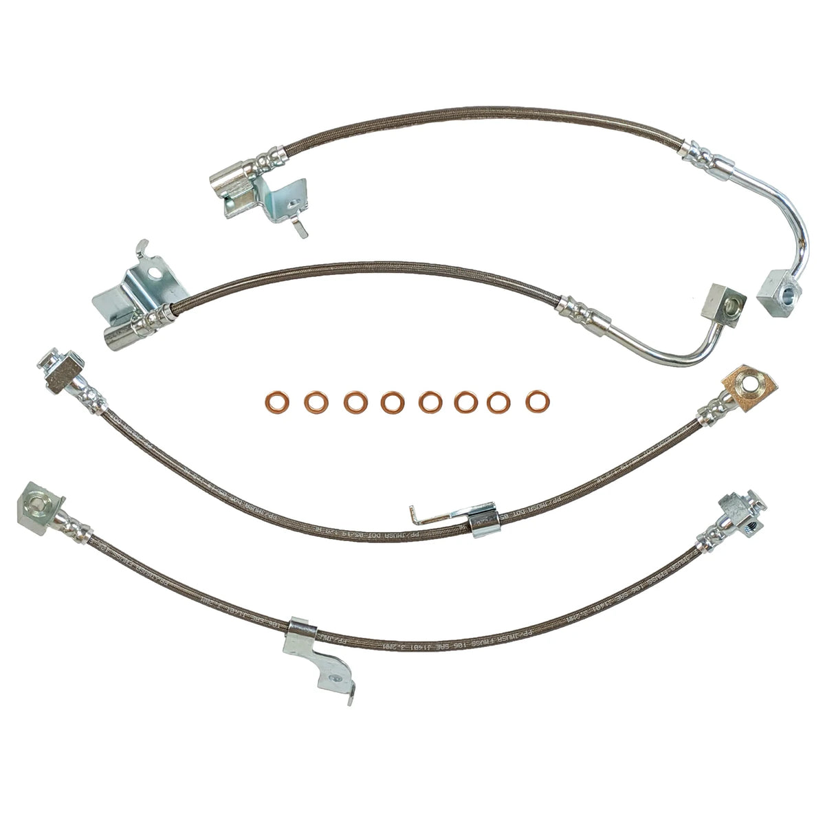 2015-2023 Mustang GT EcoBoost J&M Front & Rear Stainless Steel Brake Hose Kit (Excl. MagneRide)