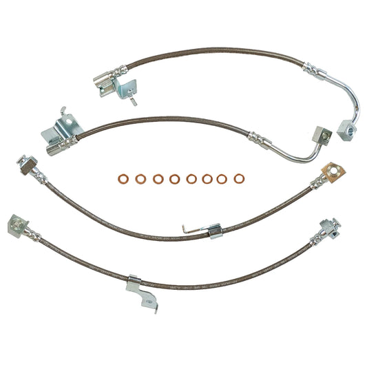 2015-2023 Mustang GT EcoBoost J&M Front & Rear Stainless Steel Brake Hose Kit (Excl. MagneRide)