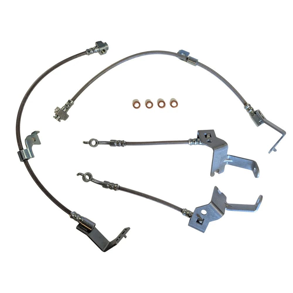 2024-2026 Mustang J&M Rear Stainless Steel Braided Brake Hose Kit Fits Brembo