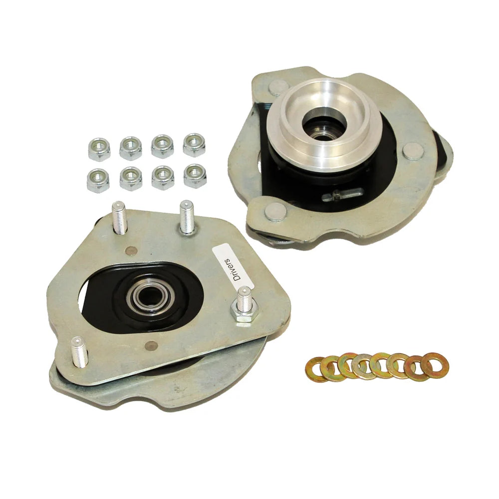 2015-2026 Mustang J&M Independently Adjustable Caster Camber Plates for Viking Coil Over Struts With 2.5" Springs