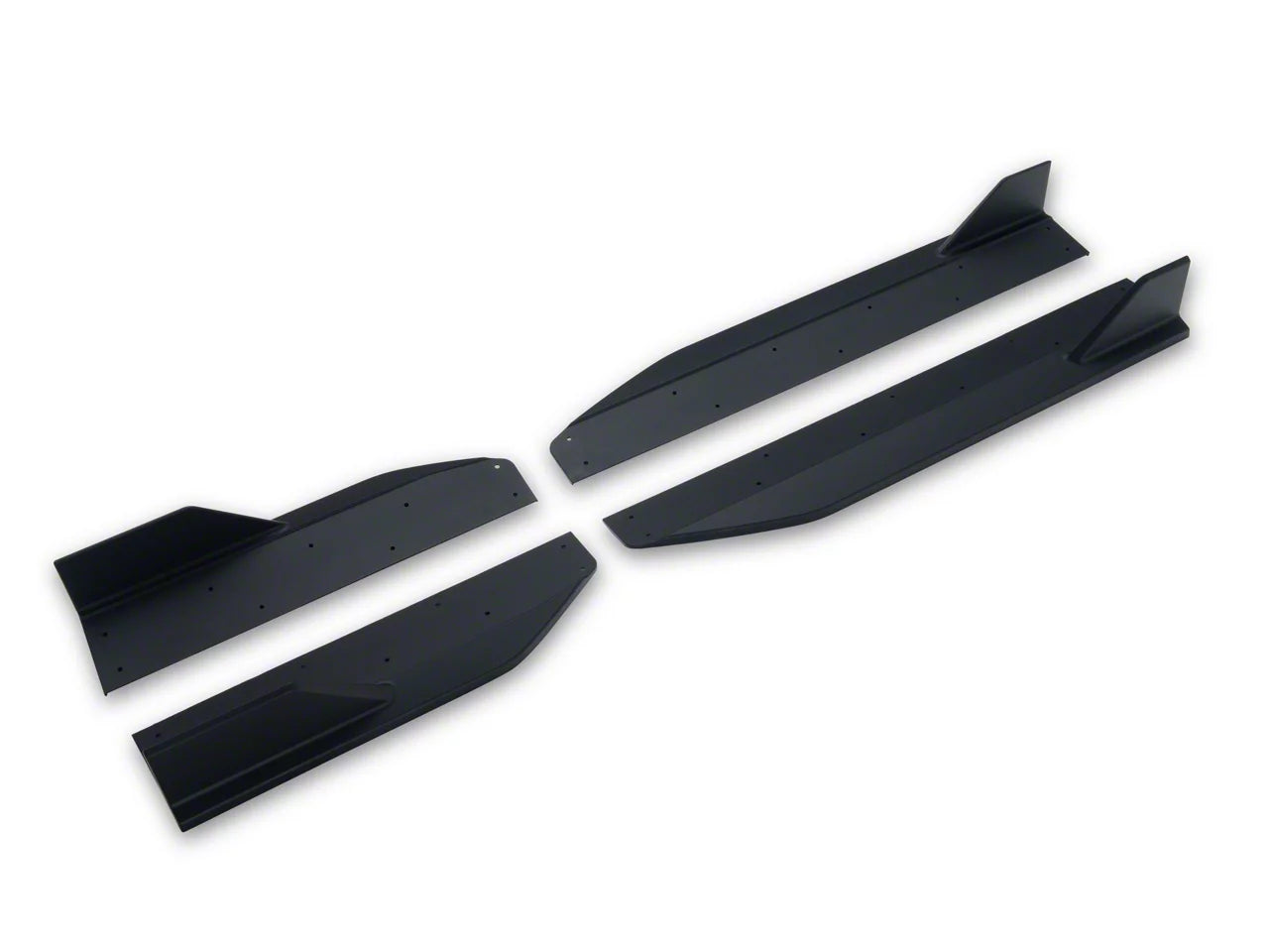 2024-2026 Ford Mustang GT350R Performance Package Side Skirt Extensions; Matte Black