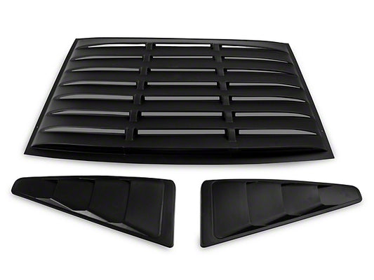2005-2014 Vintage Style Rear Window and Quarter Window Louver Kit; Matte Black