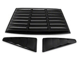 2005-2014 Vintage Style Rear Window and Quarter Window Louver Kit; Matte Black