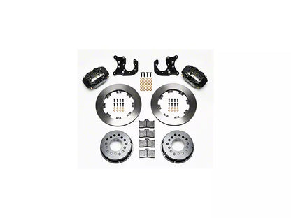 1979-1993 Mustang w/ Ford 8.8 Rear & 2.5 Axle Offset Wilwood Forged Dynalite Pro Series Rear Big Brake Kit with Undrilled Rotors; Black Calipers