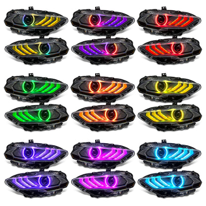 2018-2023 MUSTANG ORACLE "BLACK SERIES" DYNAMIC COLORSHIFT LED HEADLIGHTS W/ SEQUENTIAL TURN SIGNAL