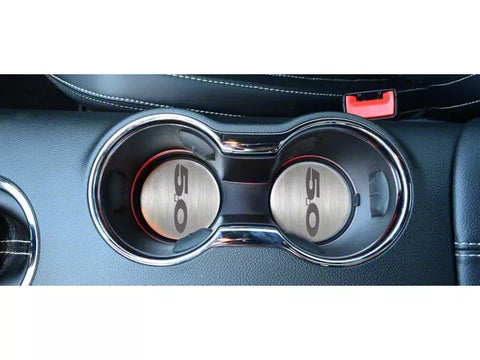 2015-2023 Mustang 5.0 Style; Cup Holder Accent Plates; 2-Piece