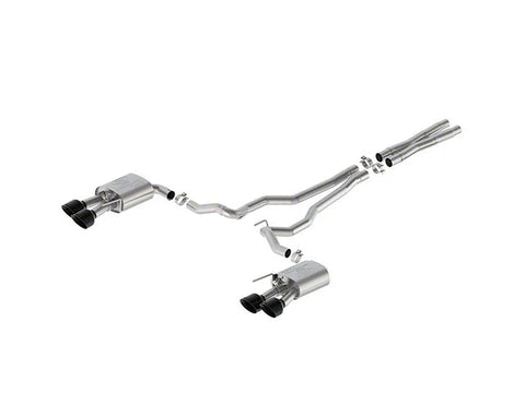 2024-2025 Mustang GT w/ Active Ford Performance Extreme Active Cat-Back Exhaust with Black Chrome Tips and Dark Horse Quad Tip Rear Valance