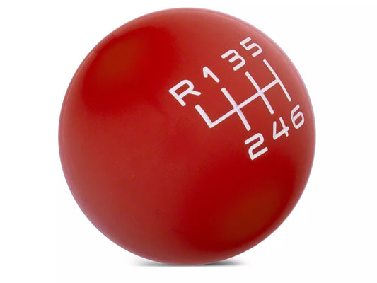 2015-2023 Modern Billet Retro Style 6-Speed Shift Knob; Red, White, Black, Blue or Polished