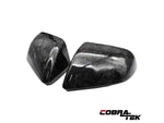 2024-2025 Mustang Cobra-Tek Mirror Covers without Turn Signal Cutouts; Dry Forged Carbon Fiber