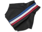 2010-2014 Premium Black Leather Shift Boot; Red, White and Blue Stripe