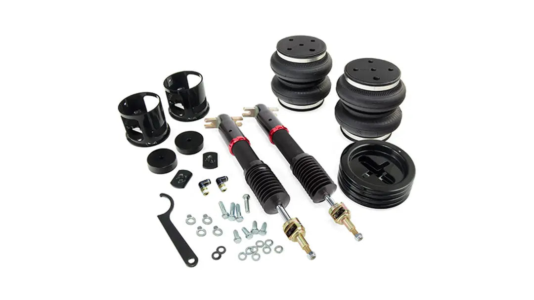 2015-2025 Mustang Air Lift Performance 3P Complete Air Suspension Kit; 1/4-Inch Lines (Black Compressor)