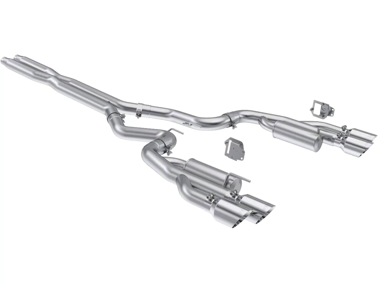 2024-2026 Mustang GT w/ Active Exhaust MBRP Armor Pro Valve Delete Cat-Back Exhaust with Polished Tips; Race Version