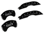 2015-2023 Mustang GT w/o Performance Pack MGP Brake Caliper Covers with 5.0 Logo; Black; Front and Rear