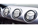 2015-2023 Mustang Brushed A/C Vent Trim with Mustang Lettering; Brushed Black