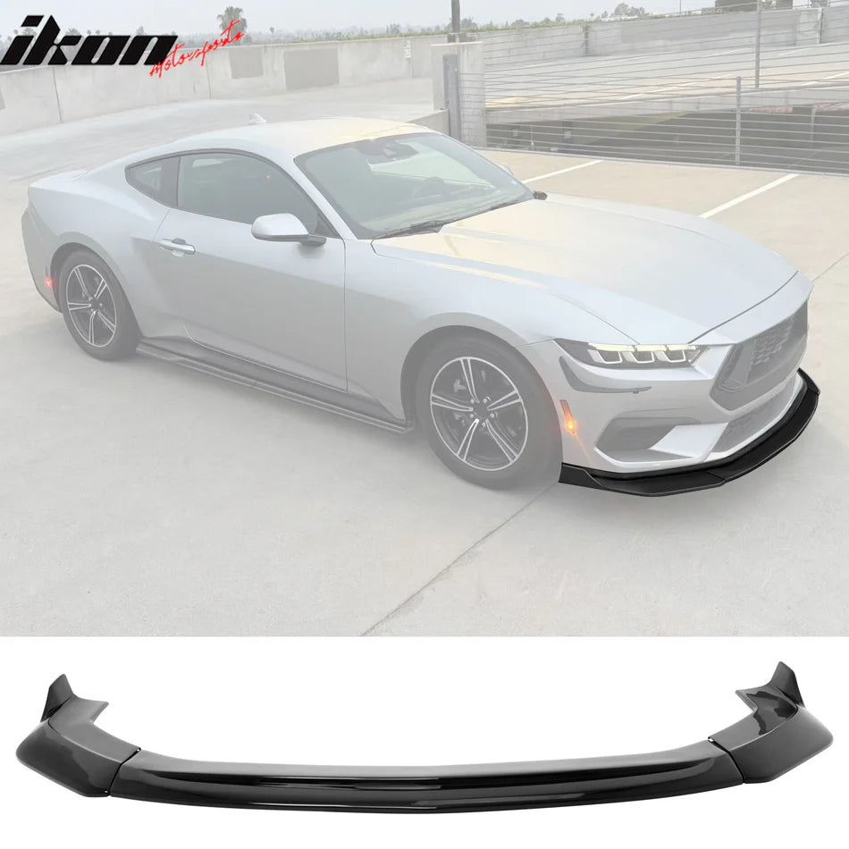 2024-2026 Ford Mustang V2 Style Front Lip Gloss Black 3PCS