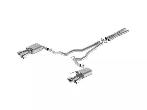 2024-2025 Mustang GT w/ Active Ford Performance Extreme Active Cat-Back Exhaust with Chrome Tips and Dark Horse Quad Tip Rear Valance