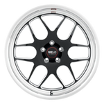 2015-2020 Shelby GT350 / 2020-2022 Shelby GT500 / 2024+ Dark Horse Weld Racing Solana Drag 1-Piece Gloss BLK MIL DIA Wheel - 20x5 with 5x114.3 Bolt, 1.5BS, ET -38