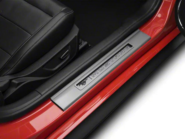 2015-2023 Mustang SpeedForm Illuminated Door Sill Plate Covers; Blue