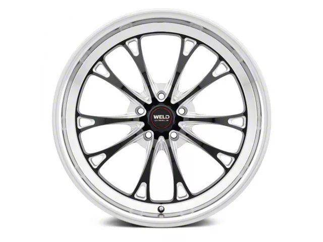 2005-2025 WELD Performance Belmont Drag Gloss Black Milled Wheel; Rear Only; 18x10; 50mm Offset