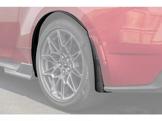 2024-2025 Mustang Fender Flare and Mud Guard Kit; Rear; Carbon Fiber