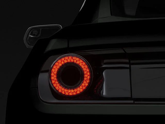 2015-2023 Mustang Raxiom Halo LED Tail Lights Gloss Black Housing Smoked Lens