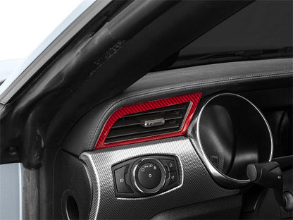 2015-2023 Mustang SpeedForm Outer HVAC Vent Trim; Red Carbon