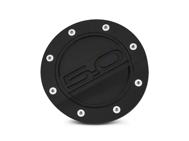 2015-2023 Mustang Competition Series Fuel Door with 5.0 Logo; Black