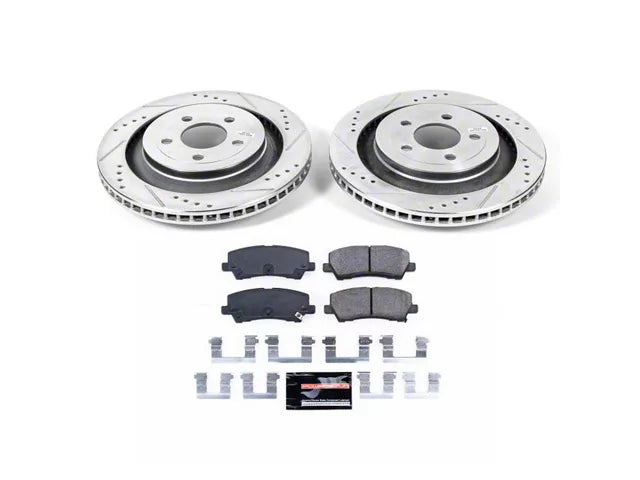 15-20 Mustang GT w/o Performance Pack; EcoBoost w/ Performance PackPowerStop Z23 Evolution Sport Brake Rotor and Pad Kit; Front and Rear
